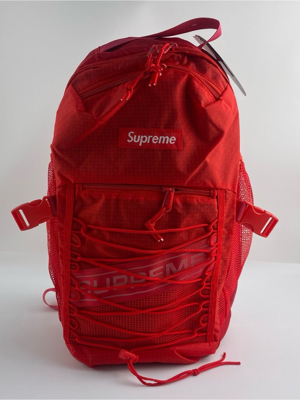 Supreme Bright Red Backpack with Front Bungee